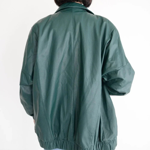 Pelle Hunter Green  Leather Bomber Jacket Med - Picture 4 of 13